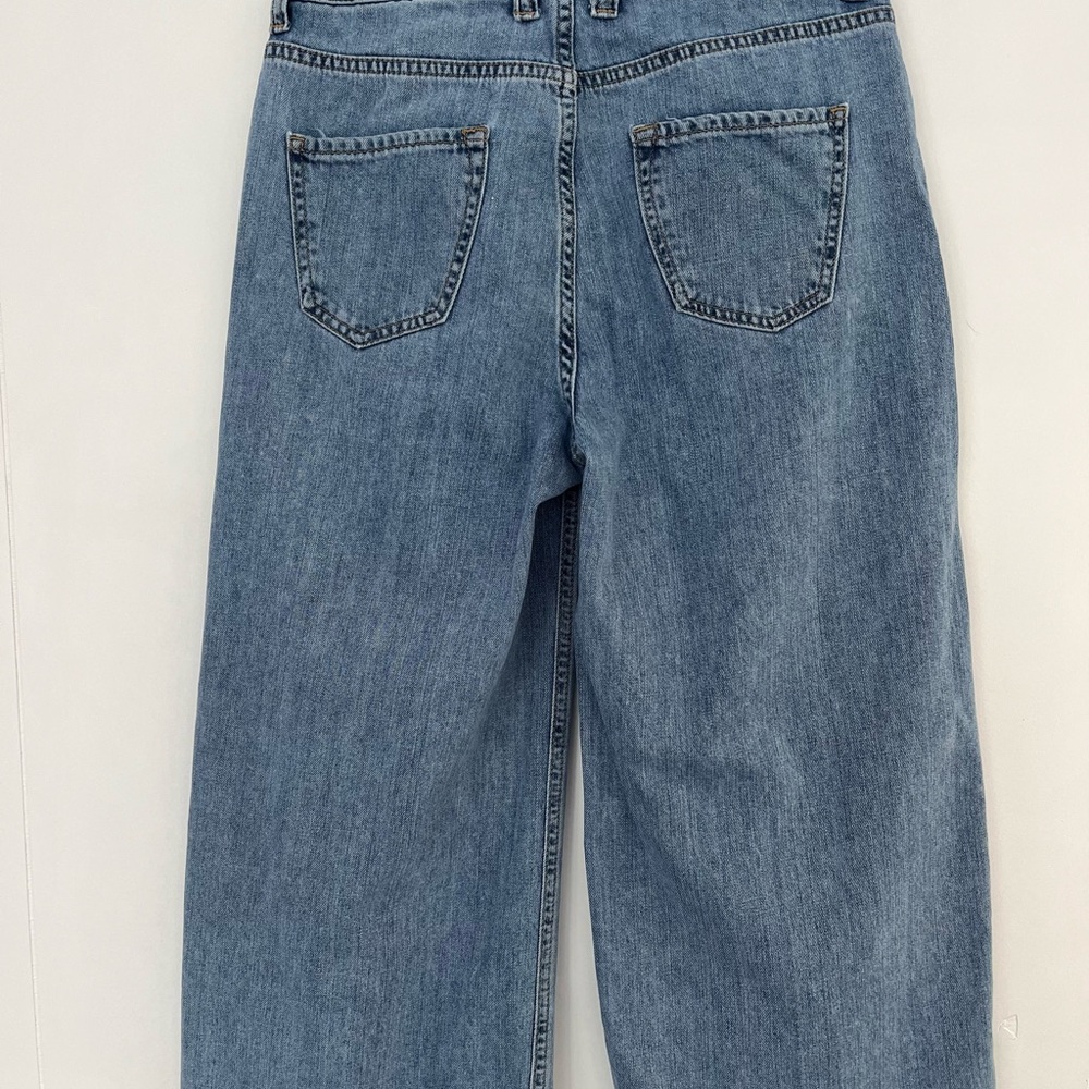 Zara Blue Flare Wide Leg Jeans - Picture 9 of 16